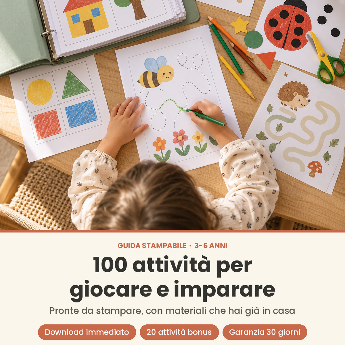 100 Attività per Giocare e Imparare (3-6 anni) – PDF stampabile